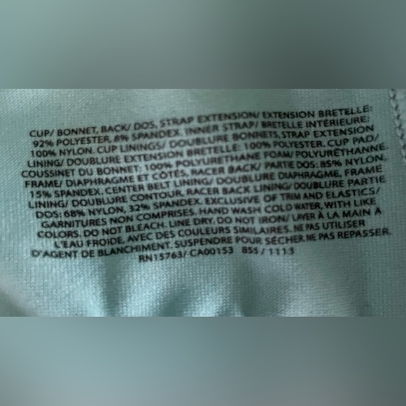 Champion C9 Racerback V-Neck polyester/spandex hook & eye strap adjustable M/M - Picture 5 of 6